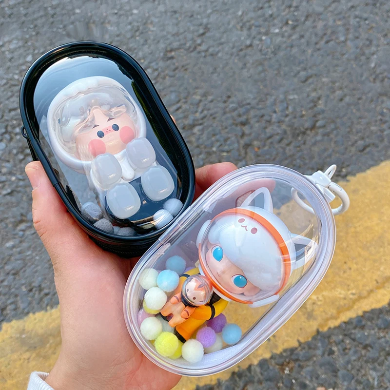 Doll Display Transparent Storage Box Petouch Mystery Box Keychain Bag Cute Doll Bag Organizácia s plyšovým guľkovým prachom odolným puzdrom