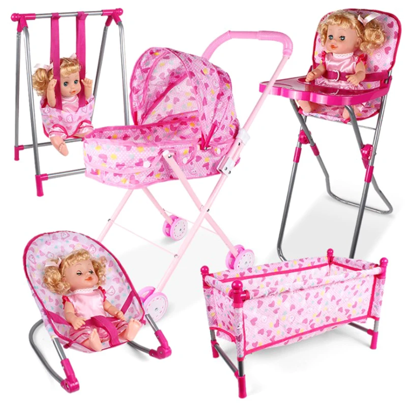 Doll House doplnky hojdacie stoličky hojdačka posteľ jedálenská stolička pre dieťa