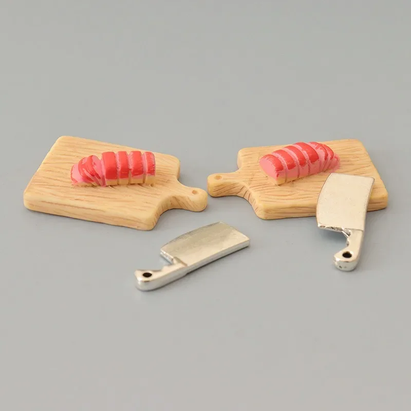 Dollhouse Cut Mäsové sekanie Knife nôž mini kuchyňa scéna jedlo Play Model Miniatúry domáce dekorácie Doll Dolld Až