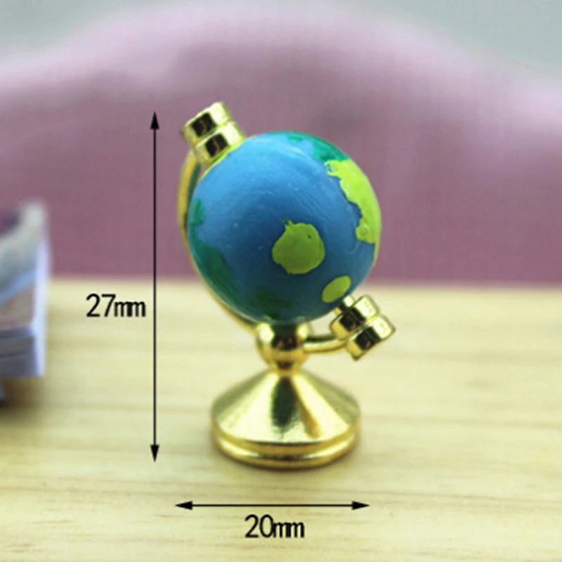 Dollous Rolling Globe so stojanom 1:12 Miniatúrne Dollouh Study Štúdia v obývacej izbe Čítaná miestnosť Nábytok