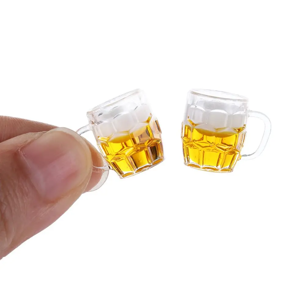 Dollouse bjd Blythe dekorácie Mini citrónový pohár nápojy hračky Mini pivo hrnček pre bábiky Miniatúrny pivný pohár Miniatúrne scény model