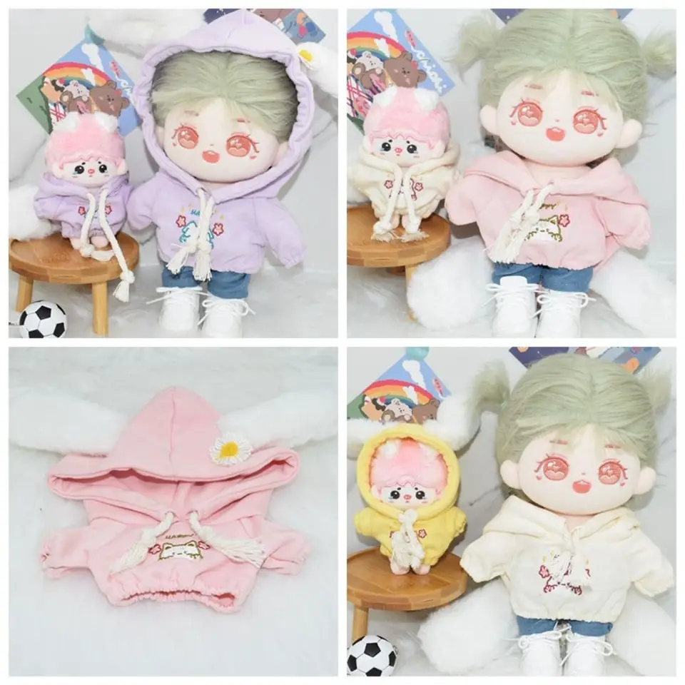 Doll's Clother Ručne vyrábaný karikatúra králičie kapucňy karikatúra pre 15 cm/20 cm bavlnené bábiky oblečenie módne ručne vyrobené