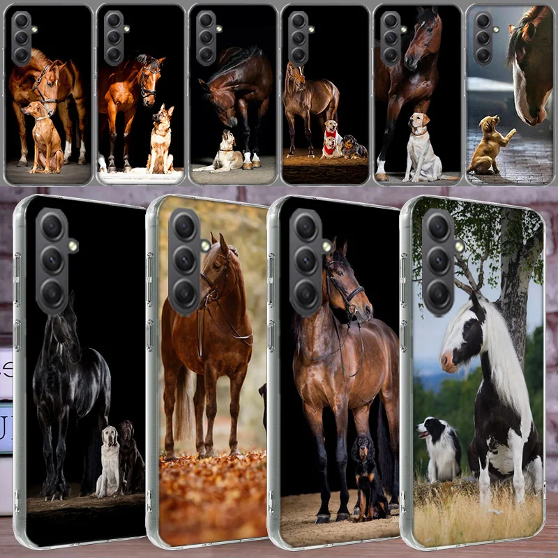 Domineering Cool Horses and Dogs puzdro pre telefón Samsung Galaxy A12 A22 A32 A52 A52S A13 A23 A33 A53 A14 A24 A34 A34 A54 5G A73 A42 A