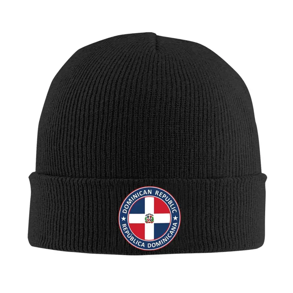 Dominikánska republika Bonnet klobúky logo lebky čiapky Čiaty Men Ženy Vintage hlava zábal čiapky čiapky zimné hippie grafické čiapky