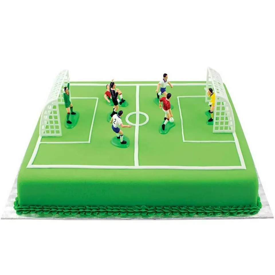 Domov 9 futbalových hráčov Cake Dekorácie koláčiky Toppers Sada 9 futbalových šupiek na narodeninové torty Cupcakes Futbaly Toppers