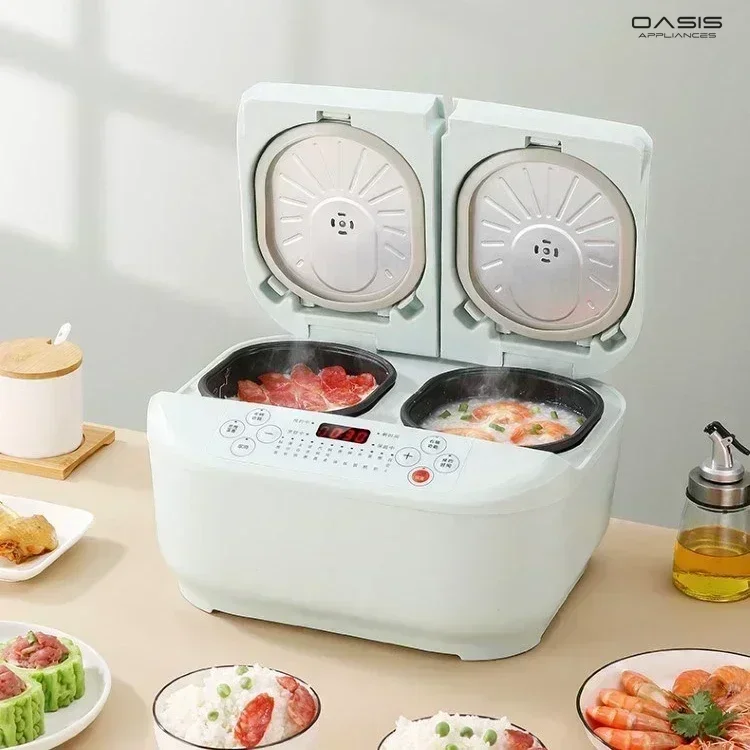 Domov Multifunkčný duálny riadok Dual-Rontrol Smart Rice Cooker: domáci riad. Elektrický sporák z ryže.