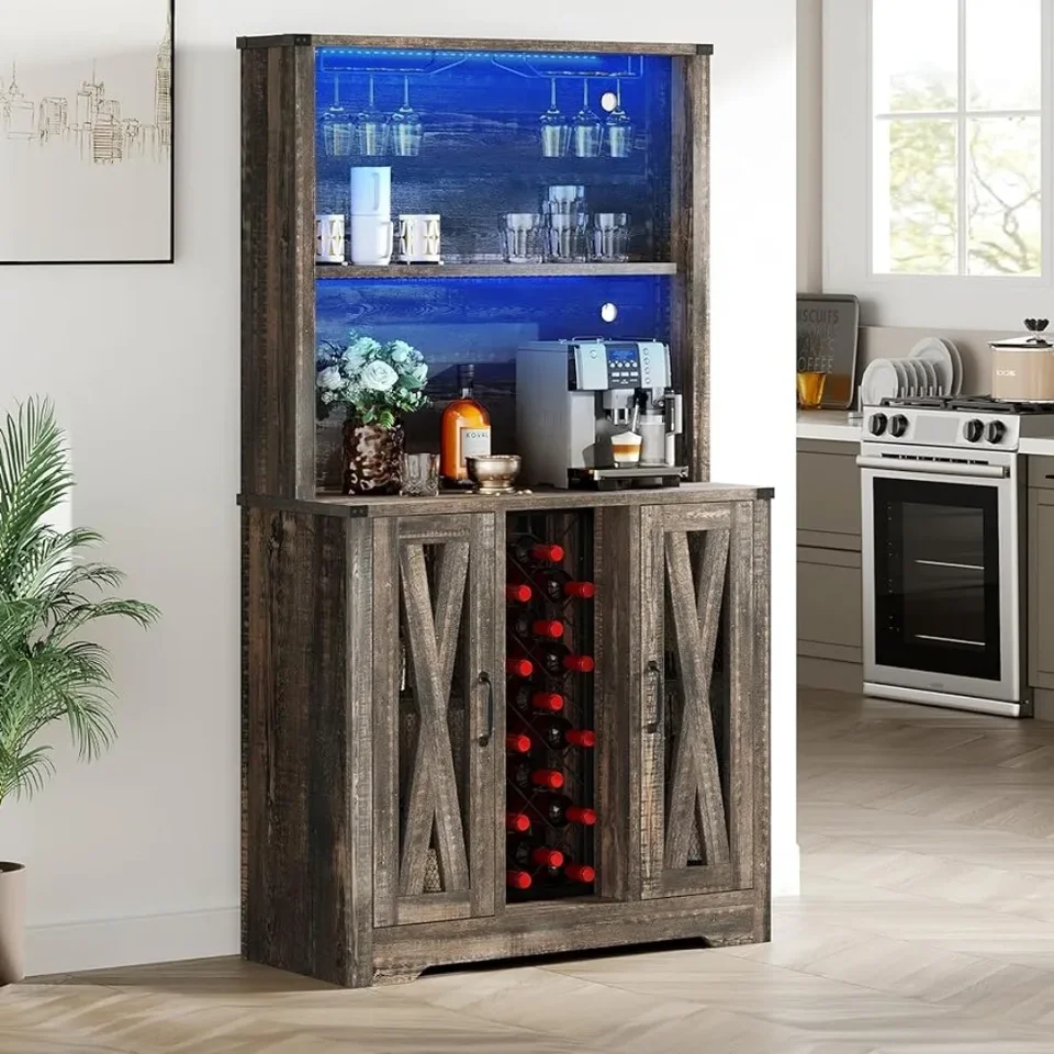 Domov tmavý rustikálny dubový adega kuchynské skrinky pre obývaciu izbu fľašu Rack Mini bar Furniture Vínová pivnica