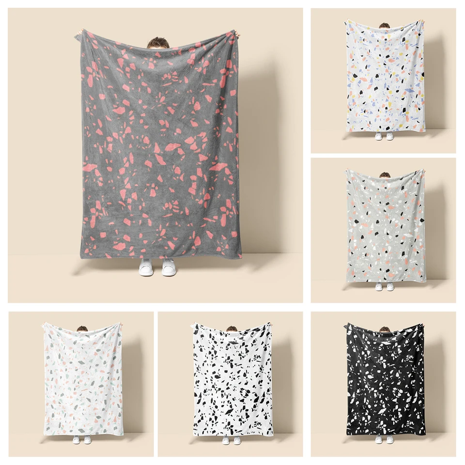 Domáca dekorácia plyšová hodenie pohovky prikrývka anime zvieratá Bedspread postele Fluffy Mäkké prikrývky dekorácie Plaid Modern Morandi Abstrakt