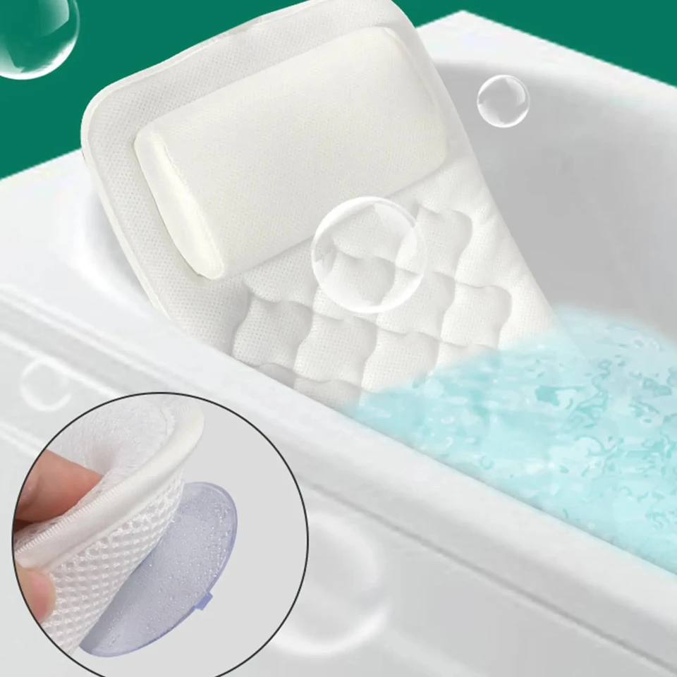 Domáca vaňa vankúš Neklapky sacie šálky Spa Hlava a krk vankúš Komfort vankúš vankúš vanič