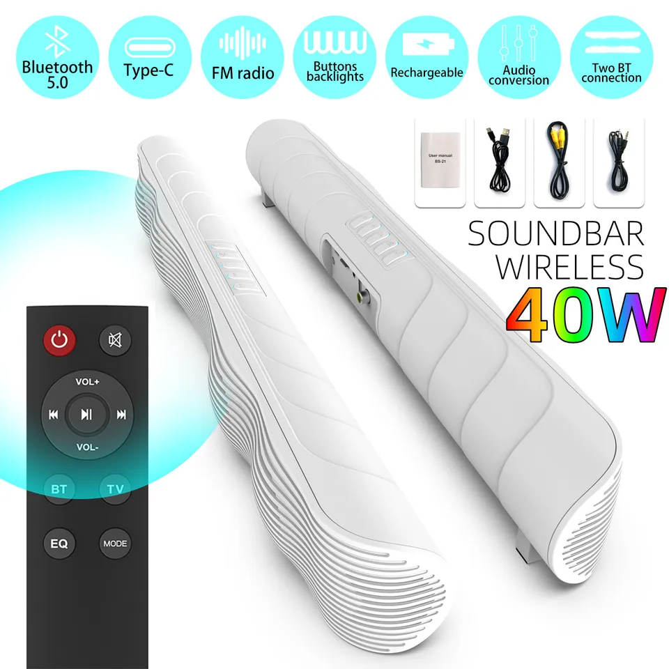 Domáce kino prenosné bezdrôtové bezdrôtové reproduktory Bluetooth Stĺpec stereofónny basový zvukový bar FM Radio Radio USB subwoofer pre počítačový televízny telefón