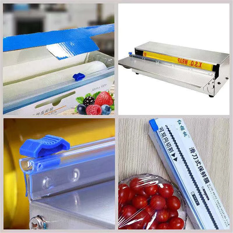 Domáce plastové obaly a fóliový film Film Cutter Food Cling Film Stretch Tite Plast Wrap Dispenzer s rezaním