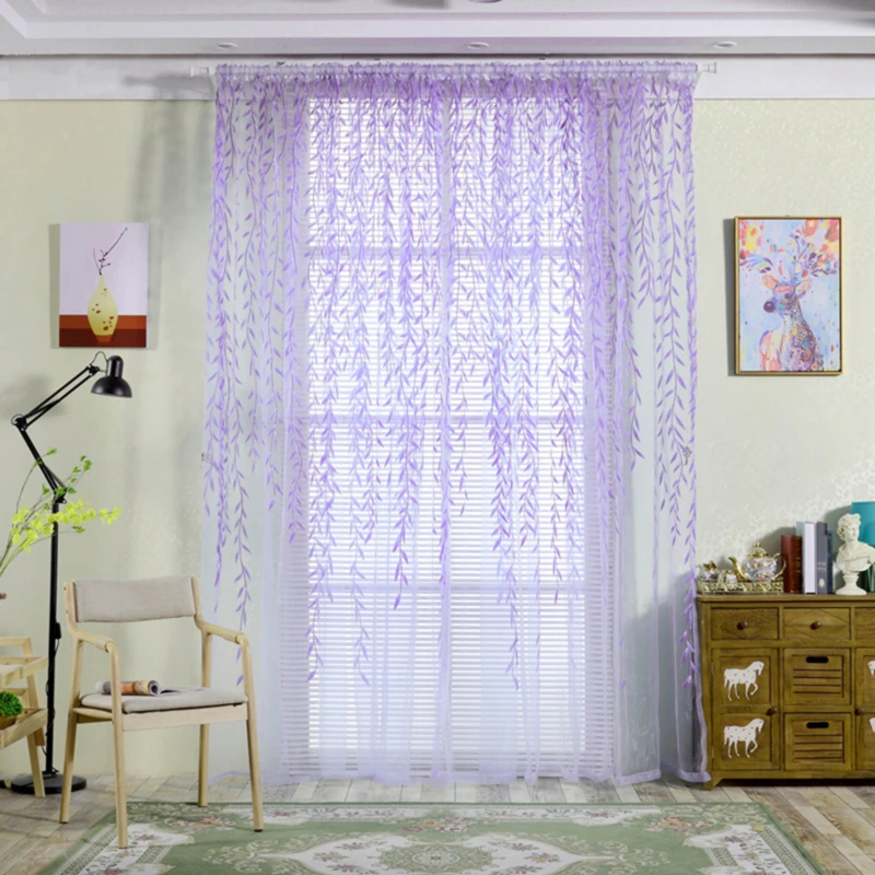 Domáce priadze záclony vŕba vŕbový vzor Upscale Jacquard Fashion Chic House Room Obývacia izba spálne dvere