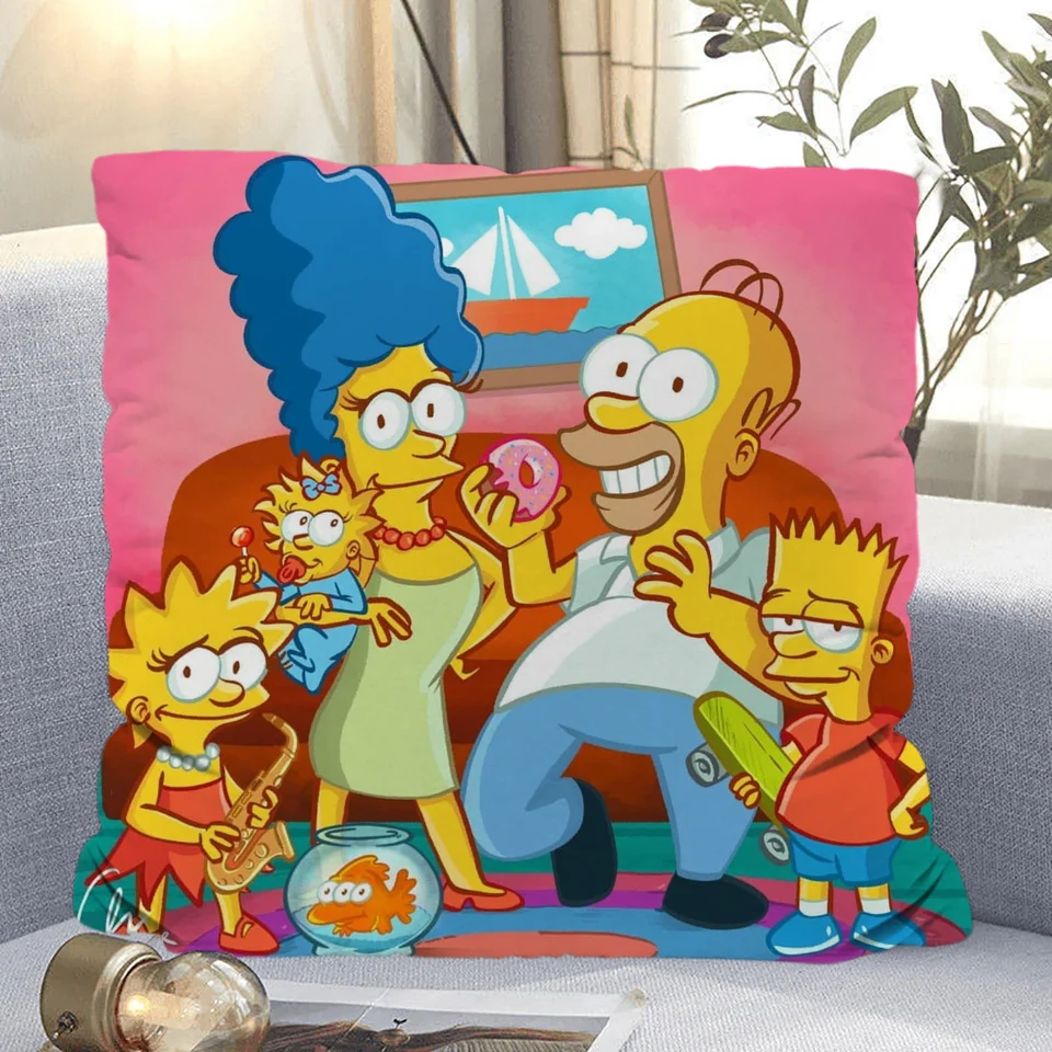 Domáci vankúš Simpsonovcov pokrývajú dekoratívne vankúšové kryty dekoratívne vankúše pre vankúše na spanie pohovky 45x45 50x50 40*40 textilu