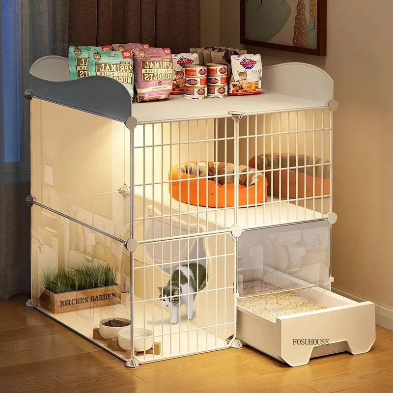 Domácne mačky klietky s mačkou Litter box integrovaný luxus extra veľký viacvrstvový mačkový dom pre domáce zviera