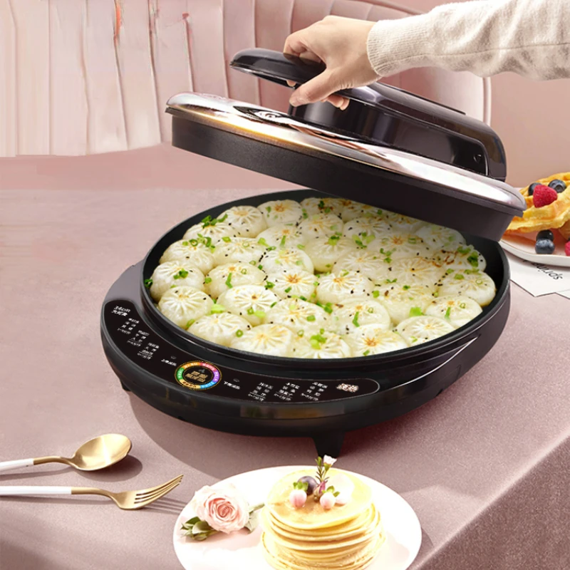 Domácne obojstranný vykurovací palacinkový stroj 34 cm Elektrické palacinky Pani prehĺbené zväčšené z nehrdzavejúcej ocele