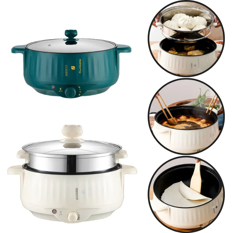 Domácnosť 1,7 l Electric Wok Multi-Function Cooking hrniec Non-stick Pot 220V Elektrické panvica Pan Pan kuchyňa （Čínska zástrčka））