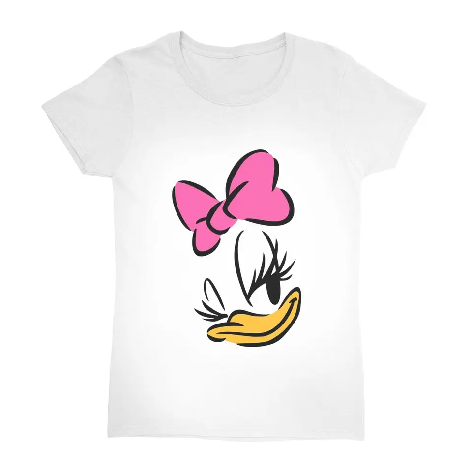 Donald Duck Cotton T košele Ženy slečna Daisy Vintage Casual Tirts letné okrúhle krk Trendy Trends Nadmerné vrcholy