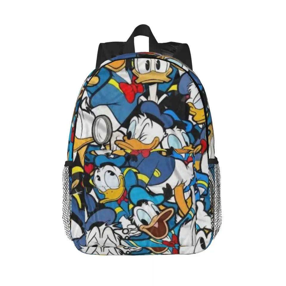 Donald Duck Nový módny vzor School School Bag Tlač ľahkého batohu 15 palcov