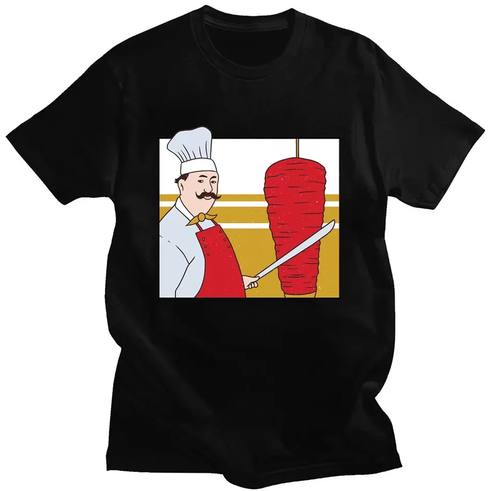Doner kebab Zábavné grafické tričko Pánske oblečenie Pure Cotton O-Neck krátke rukávy tričká Streetwear ležérne karikatúra tričko