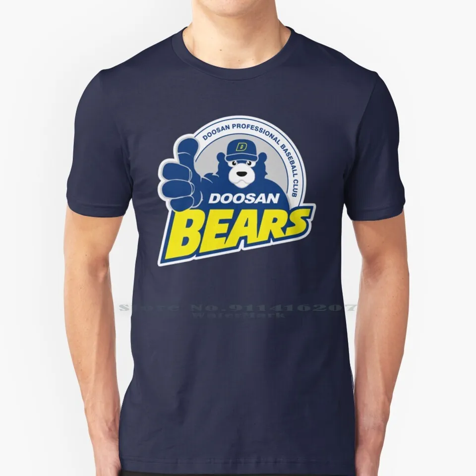 Doosan medvede 100% bavlnené tričko Doosan Bears Baseball DOOSAN KBO SOUL Kórejský Južná Kórea Jamsil LG Twins Busan Tiger Tiger Tee