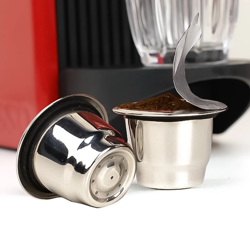 Doplniteľná z nehrdzavejúcej ocele Espresso Coffee Maker Capsule Rejelling Filter pre kaviareň Opakované filtračné kávové struky