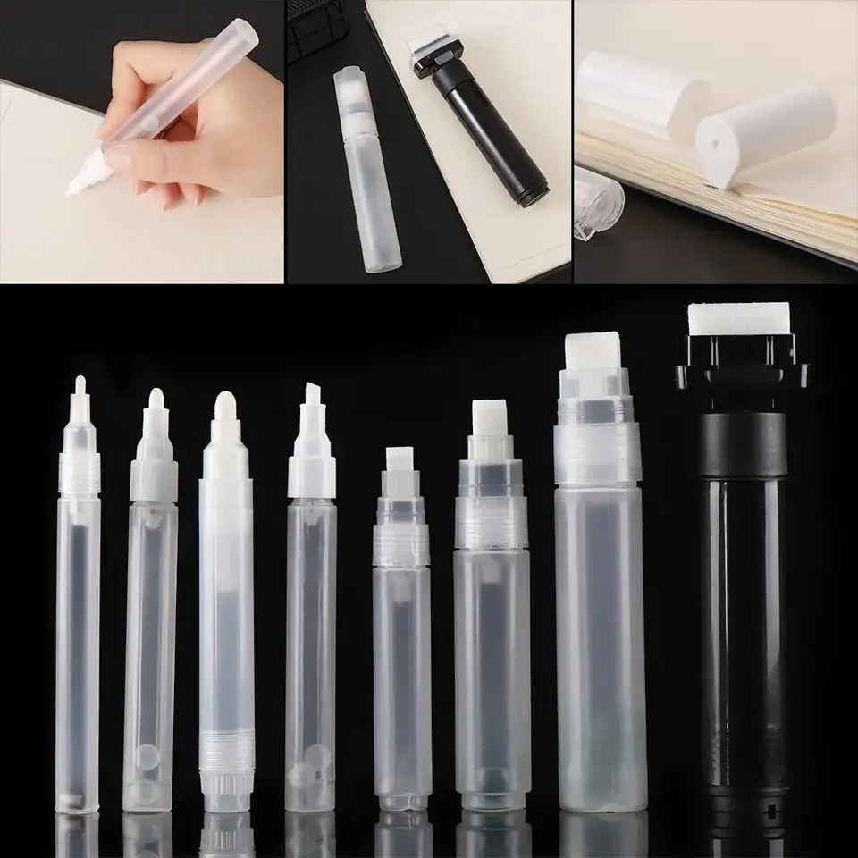 Doplniteľný atrament priehľadné sudy trubica plastová prázdna tyč graffiti perá kvapalina Marker Paint Pen Príslušenstvo