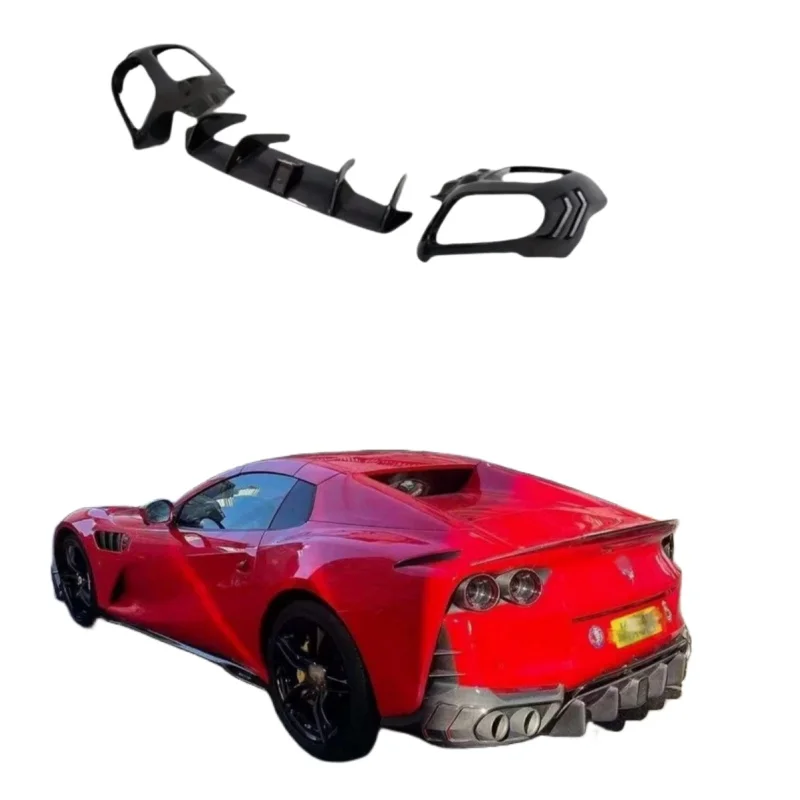 Doplnok vozidla M štýl suché uhlíkové vlákno zadný difúzor pre Ferrari 812