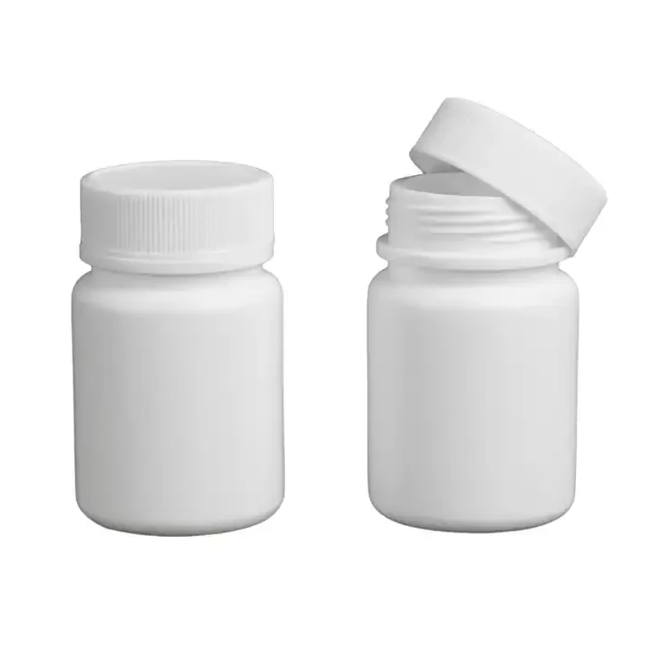 Doprava zdarma! 20ks/šarža biely HDPE Plastový liek dodávateľa fľaše, okrúhla pilulka s uzáverom skrutky, 70 ml plastová fľaša s tabletkami