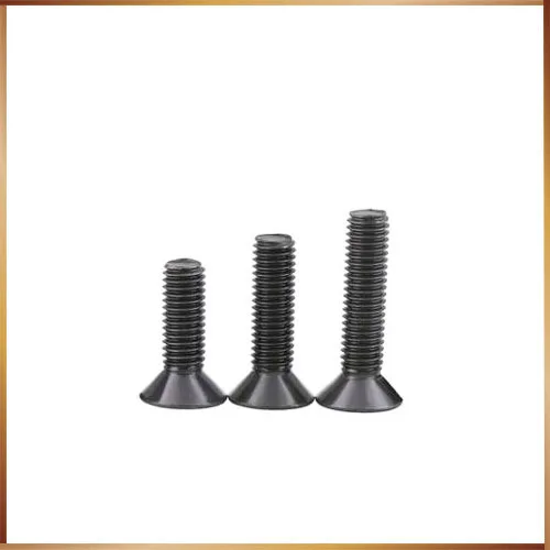 Doprava zdarma 50ks/šarža M3*16 Čierna zliatina oceľový stupeň 10.9 Vysoké ťahové ploché skrutky Hexagon Socket Pulting Head skrutky DIN7991