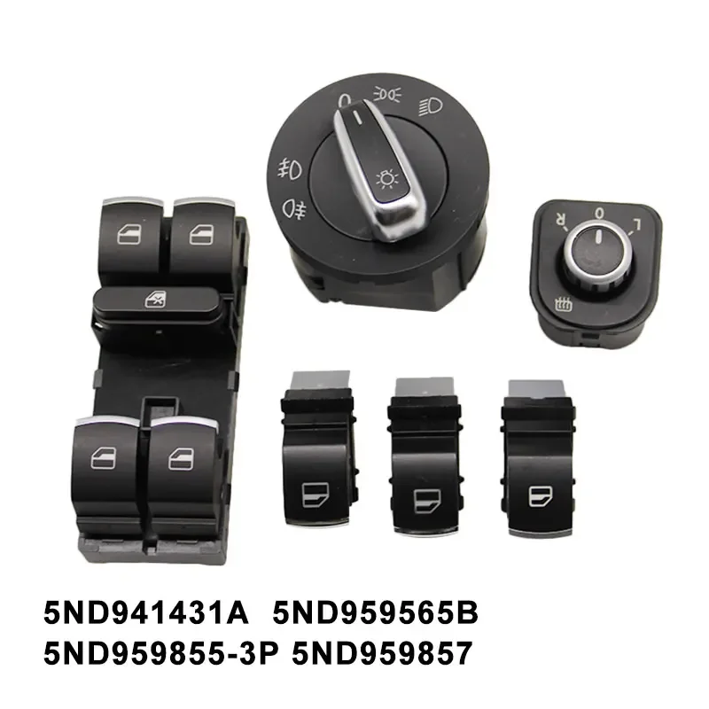 Doprava zdarma 5ND941431A Chrome Svetlové ovládacie spínač pre VW Caddy Tiguan Touran Golf MK6 Jetta MK5 VW Passat B6 3C