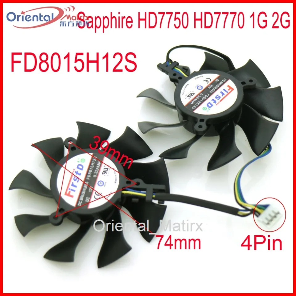 Doprava zdarma FD8015H12S 74 mm pre Sapphire HD7750 HD7770 1G 2G Grafická karta Cooling Fan 4pin