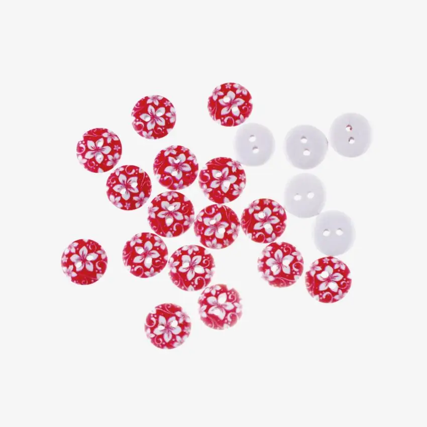 Doprava zdarma maloobchod 50ks náhodné zmiešané 2 jamky Round Flower Pattern Drevené šitie detské tlačidlá scrapbooking 15 mm f0888