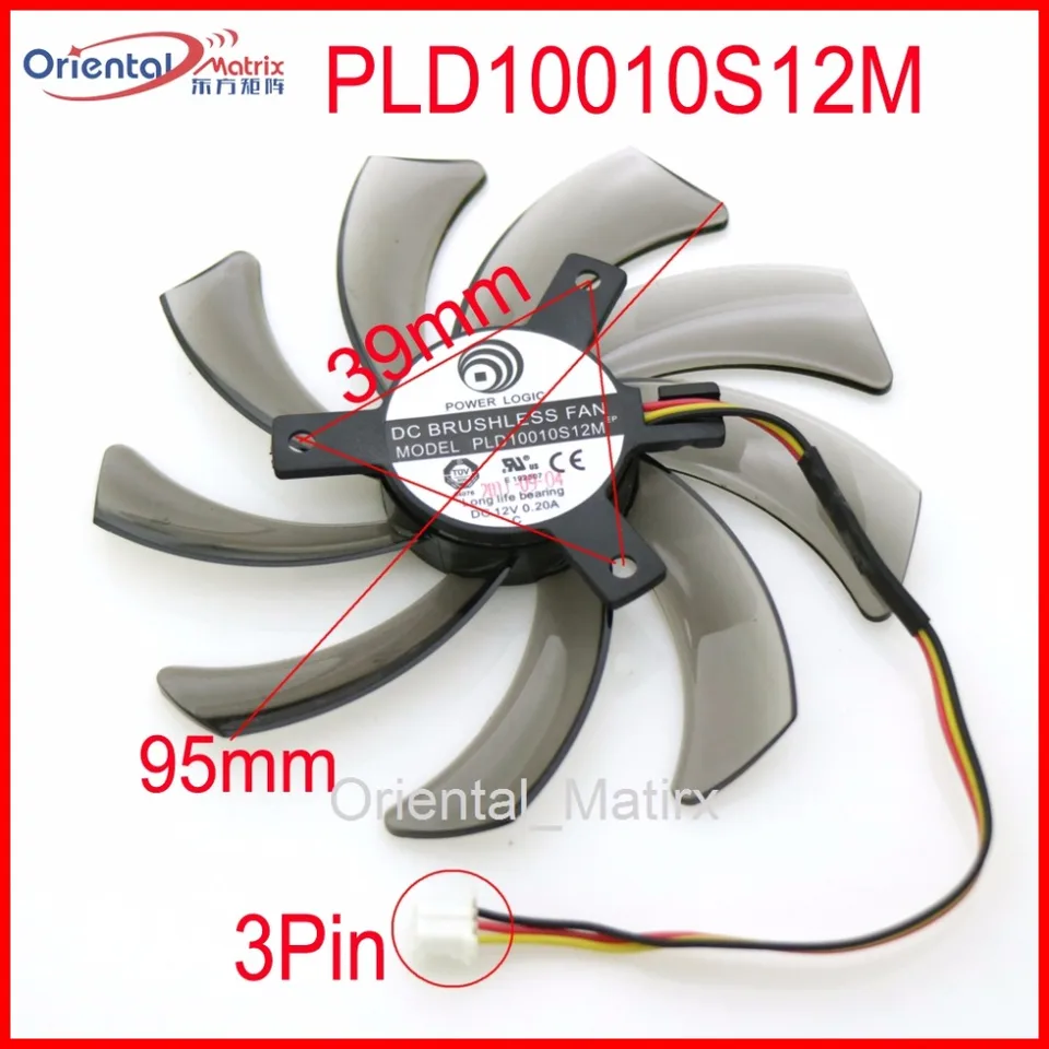Doprava zdarma PLD10010S12M 12V 0,20A 95 mm VGA ventilátor 3pin pre gigabyte GVN550WF2 N56GOC R667D3 R777OC Grafický ventilátor COLING CON COLINGE