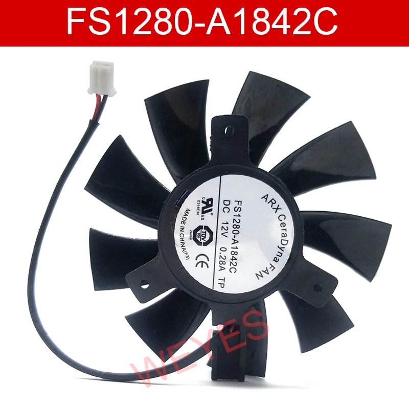 Doprava zdarma pre ARX FS1280-A1842C DC 12V DIA. 75 mm CTC 40 mm 2-vodičový server bezrámový ventilátor