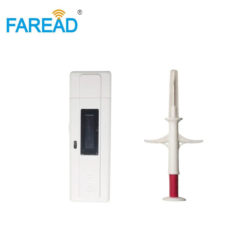 Doprava zdarma X1PC RFID ISO11784/5 FDX-B PET Microchip Scanner +X100PCS 2.12x12 mm Standard ICAR Implantát Microchip Microchip Tag Injekčná striekačka