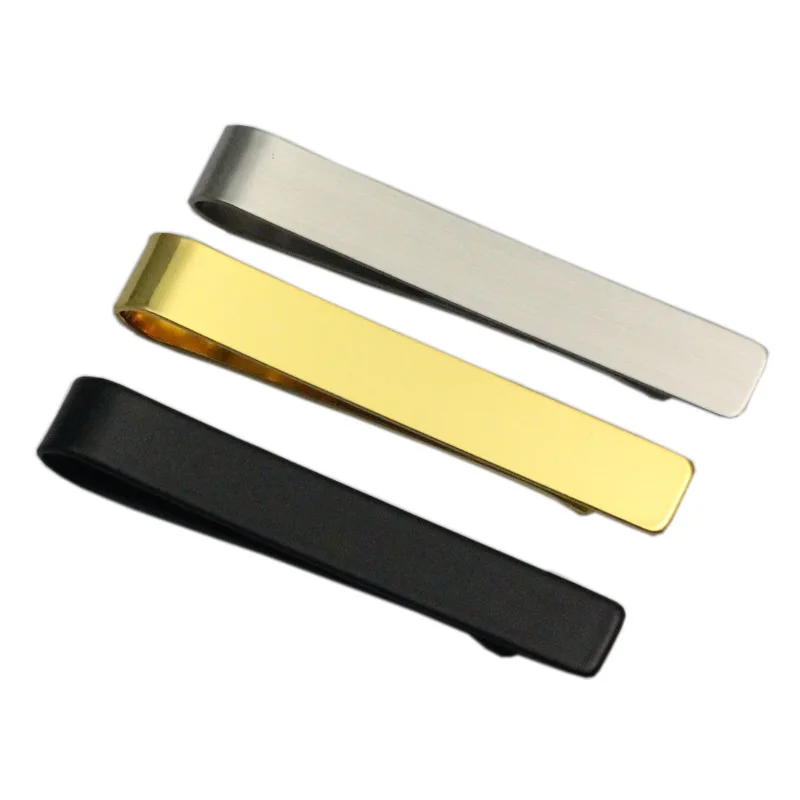 Doreenbeads Fashion Gentleman TIE Clip Slim Collar Collar Nerezová kravata Clip Clip Clip Clip pre obchodných mužov svadba 48*8 mm, 1 ks