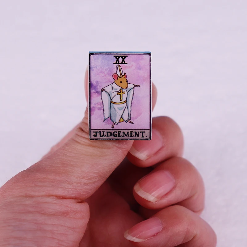 Dorime Rat Suding Tarot Card Funny Meme Badge Badge Smaltry Šperky doplnky