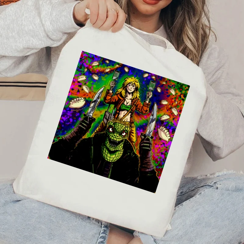 Dorohedoro El Corazon Anime Anime Harajuku Nový príchod Art Canvas Bag Totes Simple Tlačené nákupné tašky Dievča
