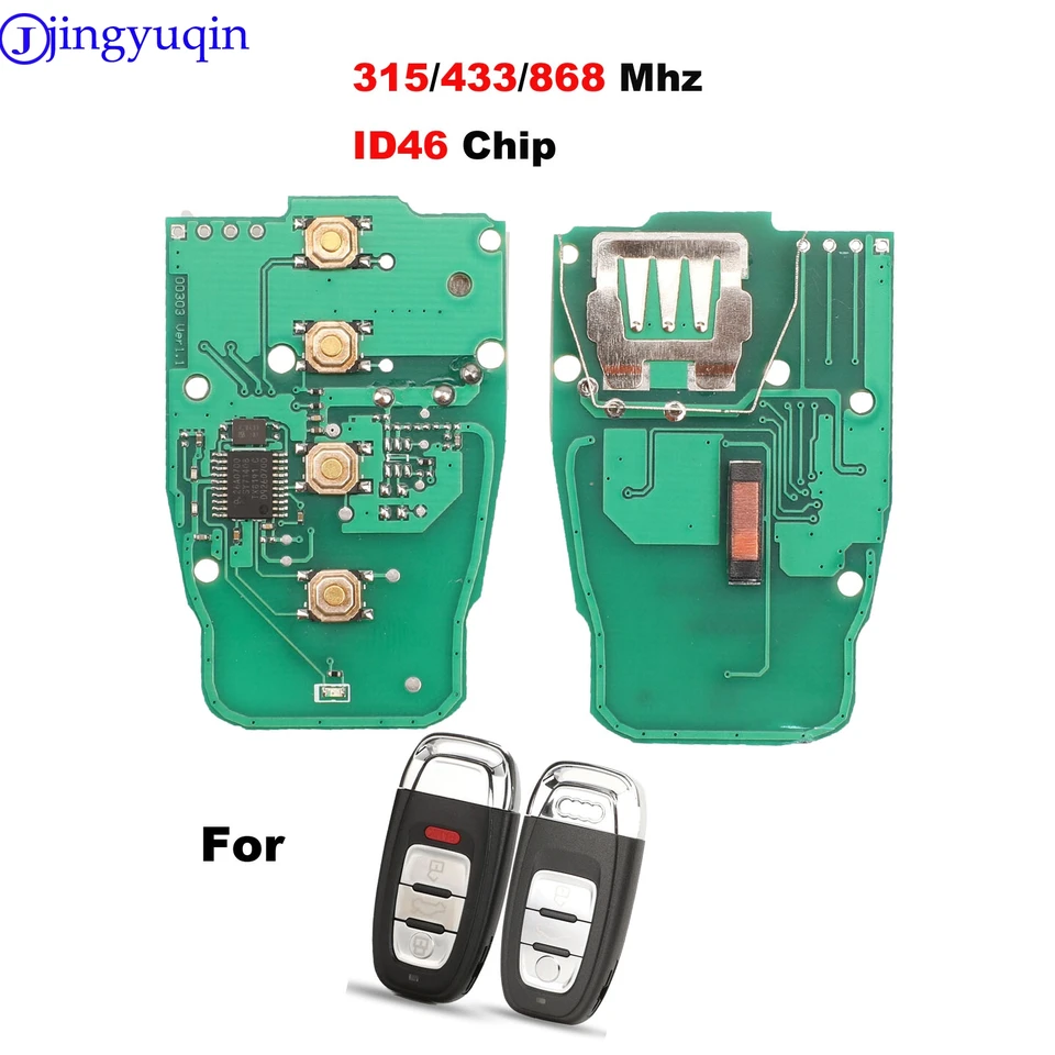 Doska Jingyuqin iba vzdialená auto kľúč 315 MHz/433 MHz/868MHz pre Audi A4L Q5 SMART SMART SMART KEY SMART