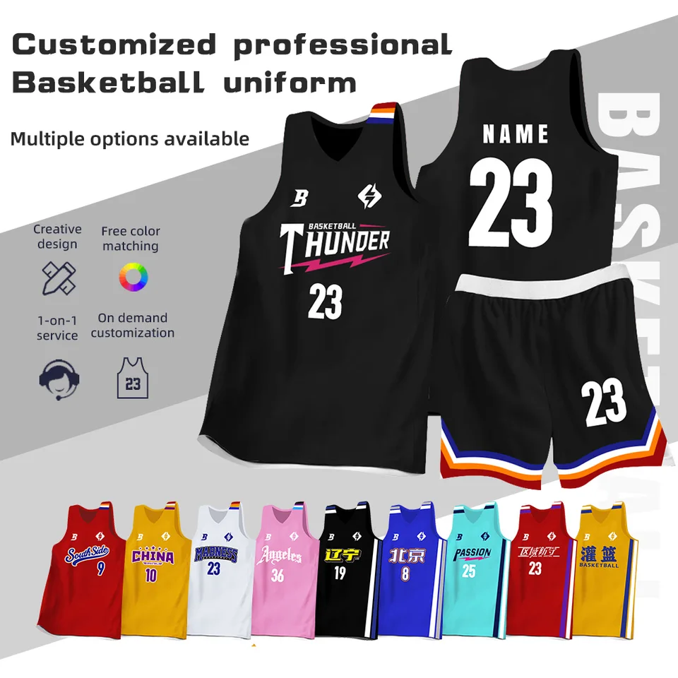 Dospelé deti basketbalový dres Prispôsobte rýchle vyschnutie polyesteru priedušného tréningu Uniforma Boy Tirls Sportswear Child Tracksuit