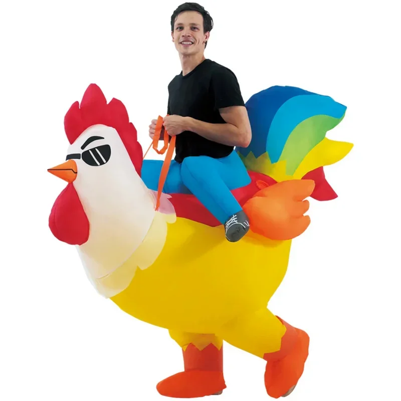 Dospelé deti kohút Flamingo Cosplay nafukovací kostým zvierat anime šaty obleky karneval Halloween Party kostýmy pre muža wo mn9
