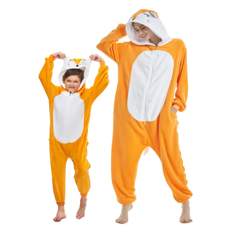 Dospelé deti líšky zvieracie kostýmy Jeden kusový Halloween Karneval Party Kigurumi Furry Cosplay Metrys plus veľkosť role hry Hracie
