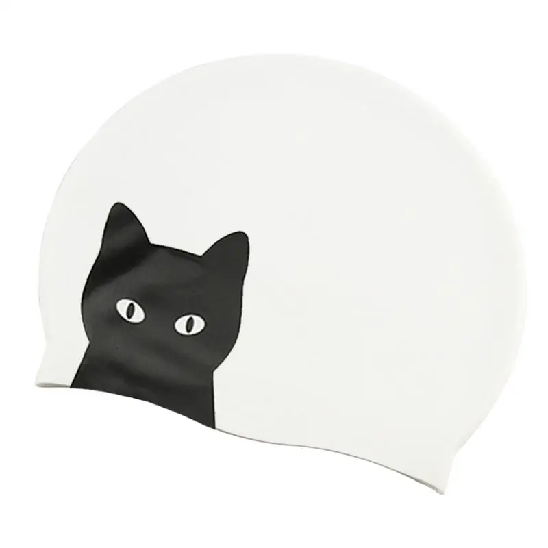Dospelé plávajúce čiapky Cat Patterming Hat
