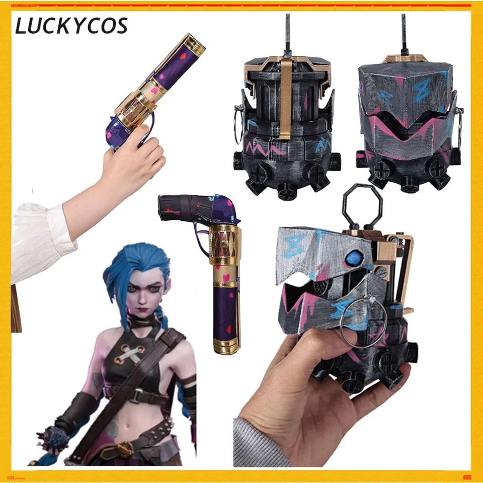 Dospelé ženy Arcane jinx cosplay lol gun gun gun weapon prstové masky maskovanie halloween karnevalové prop kostýmy doplnky