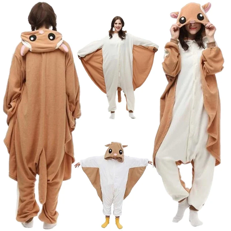 Dospelé ženy veveričky Cosplay teplé zimné pyžamy fantázia spánok