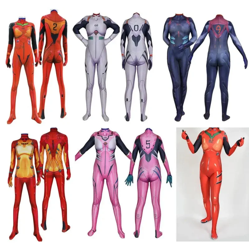 Dospelí deti anime asuka mari rei 3.0 Cosplay kostým asuka testy shinji kombinézy zentai oblek Halloween Bodysuits ea5601