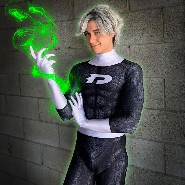 Dospelí deti Danny Phantom Cosplay kostýmy 3D tlačené superhrdina Daniel Danny Fenton Zentai Suit Halloween Bodysuit