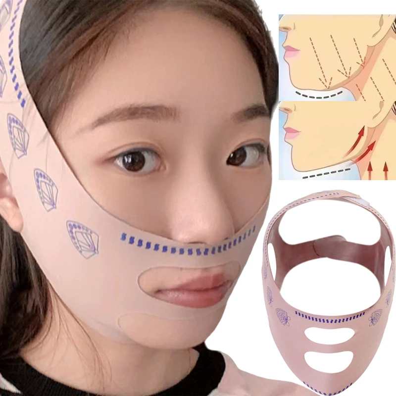 Double Cheek Cheek Zlimbovanie obväz V tvár zdvíhacie pásové pásové zdvíhacie masáž opätovne použiteľný spánok Tvarovanie tváre starostlivosť o pleť