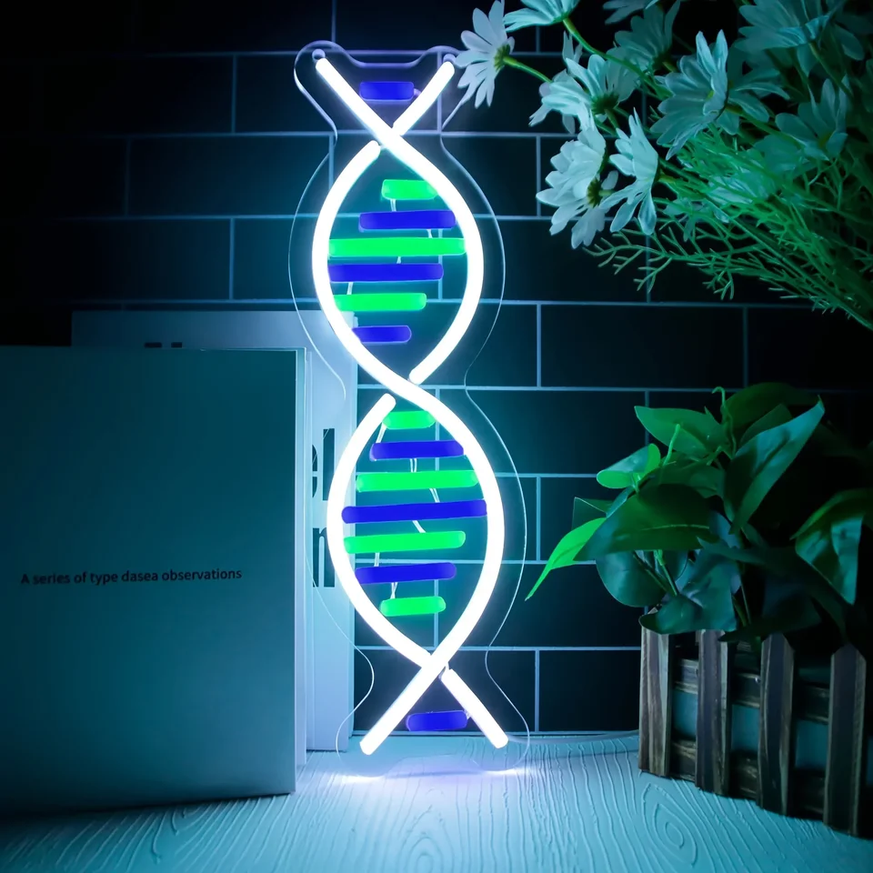 Double Helix Neon Sign - LED DNA Art Wall Decor s USB Power, ideálny pre biológiu nadšencov, zdravotné sestry, lekári a lekári