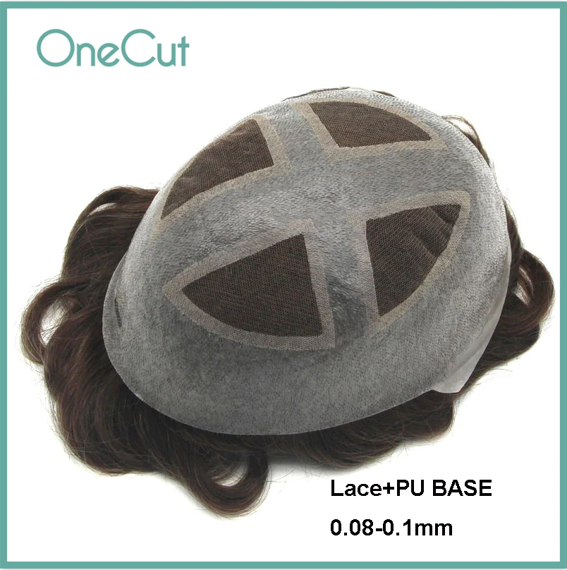 Douglas Pu Base 0,08-0.1 Systémy Hair Men Systémy ľudské vlasy nahradenie mužov Toupee Natural Hairline Remy Hair Parochne Capilárna protéza